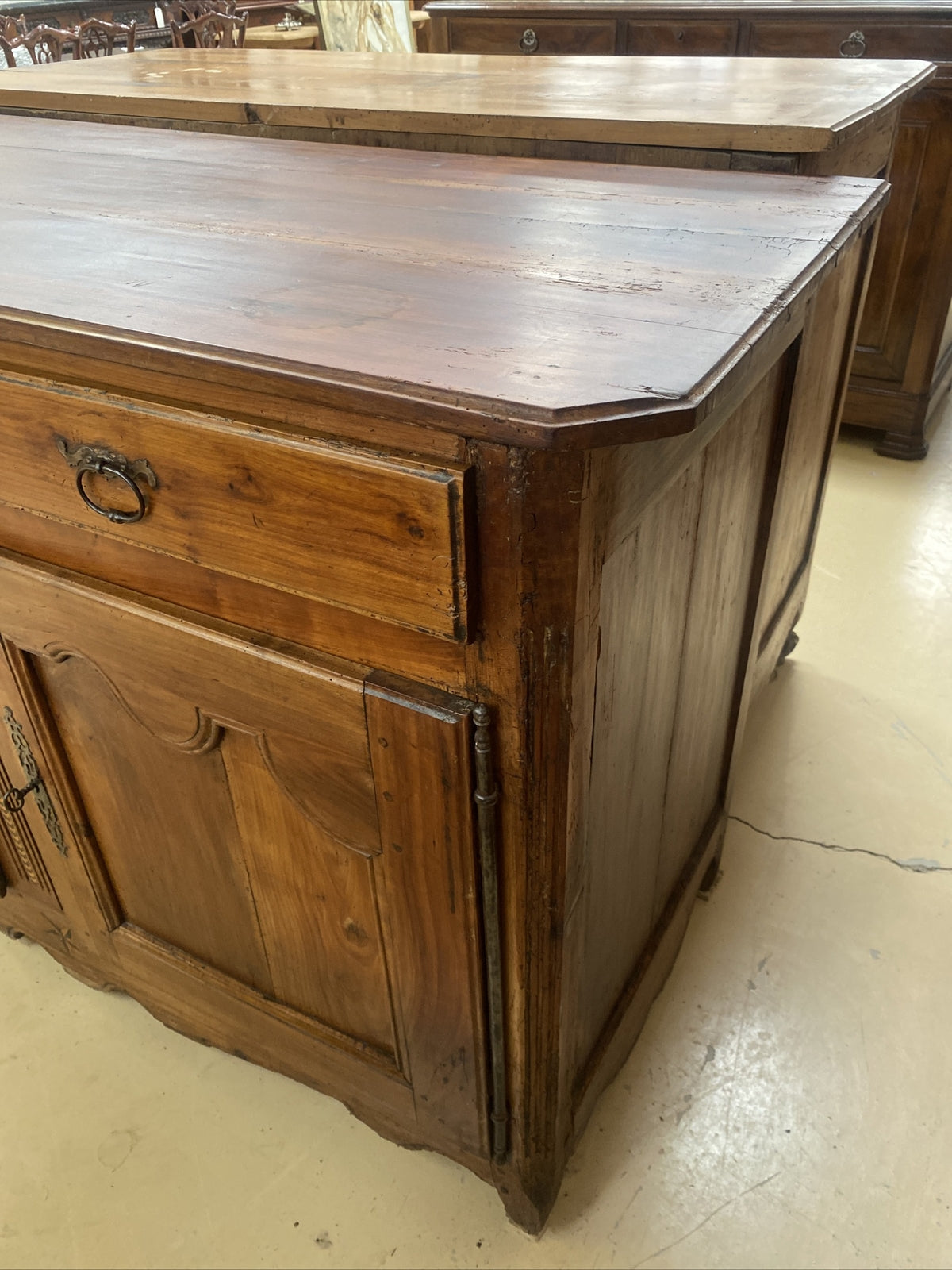 French Provincial Louis XV Inlaid Cherry Chest Commode Sideboard, 19th c. A11