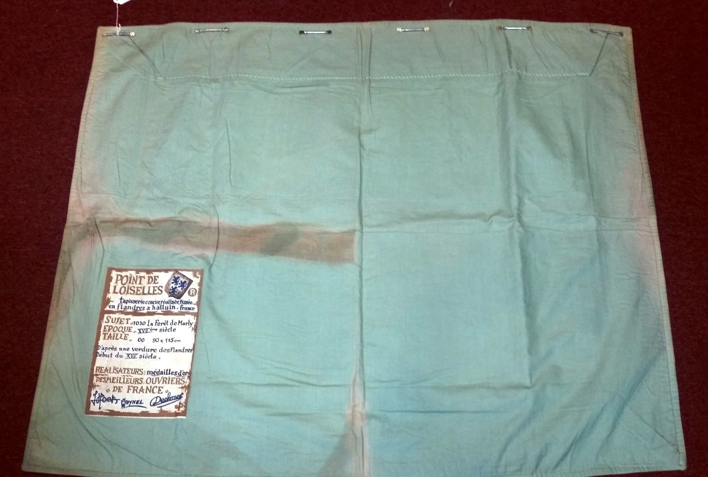 Tapestry Landscape with Bridge 35"x45" Foret de Marly Hunting Ground of Fr Kings