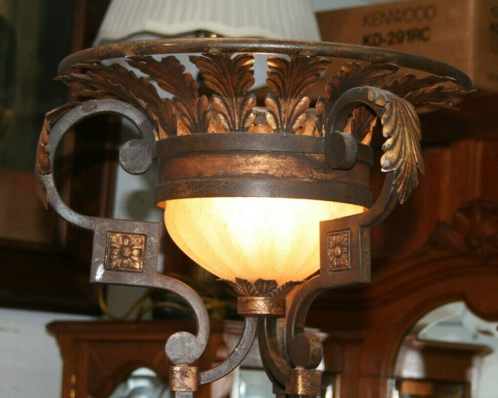 Fine Arts 6ft Floor Lamp Torchiere MSRP $1815 Iron Leaves