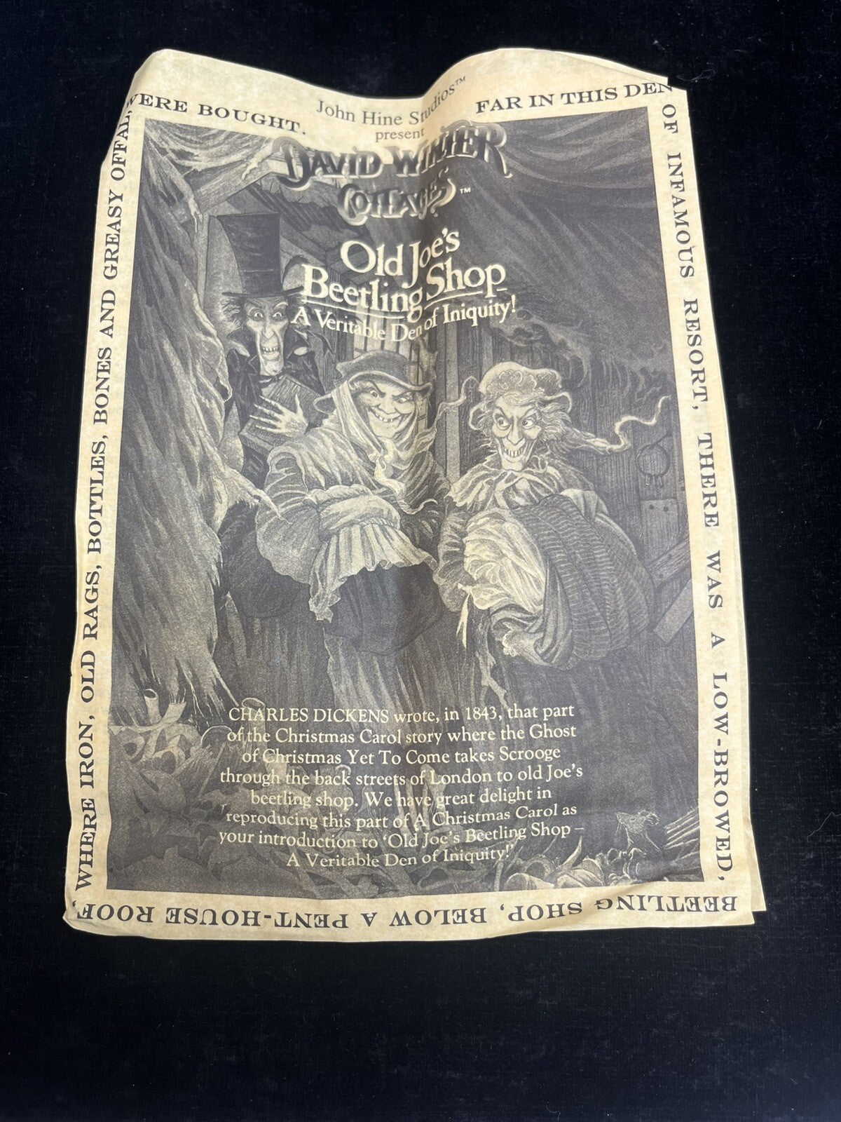 1993 CHRISTMAS SPECIAL DAVID WINTER COTTAGES "OLD JOE'S BEETLING SHOP" W/BOX