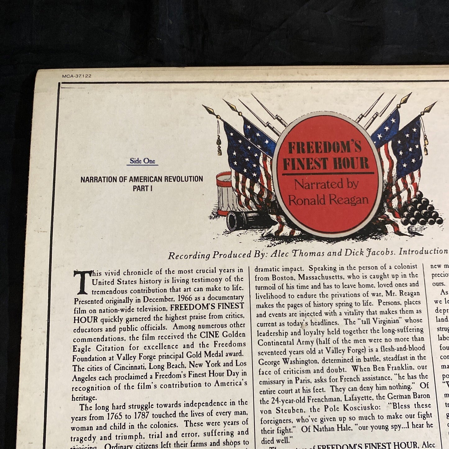 RARE PROMO FREEDOM'S FINEST HOUR NARRATED RONALD REAGAN MCA 37122