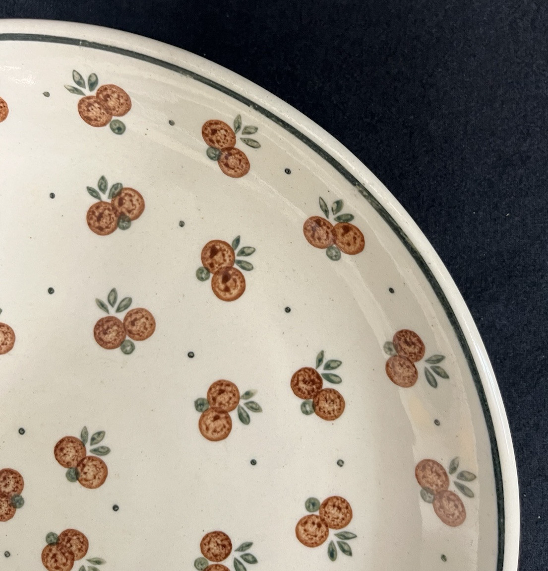 Boleslawiec Polish Pottery Dinner/Decorative Plate, Wild Cherry Pattern 10.75 in