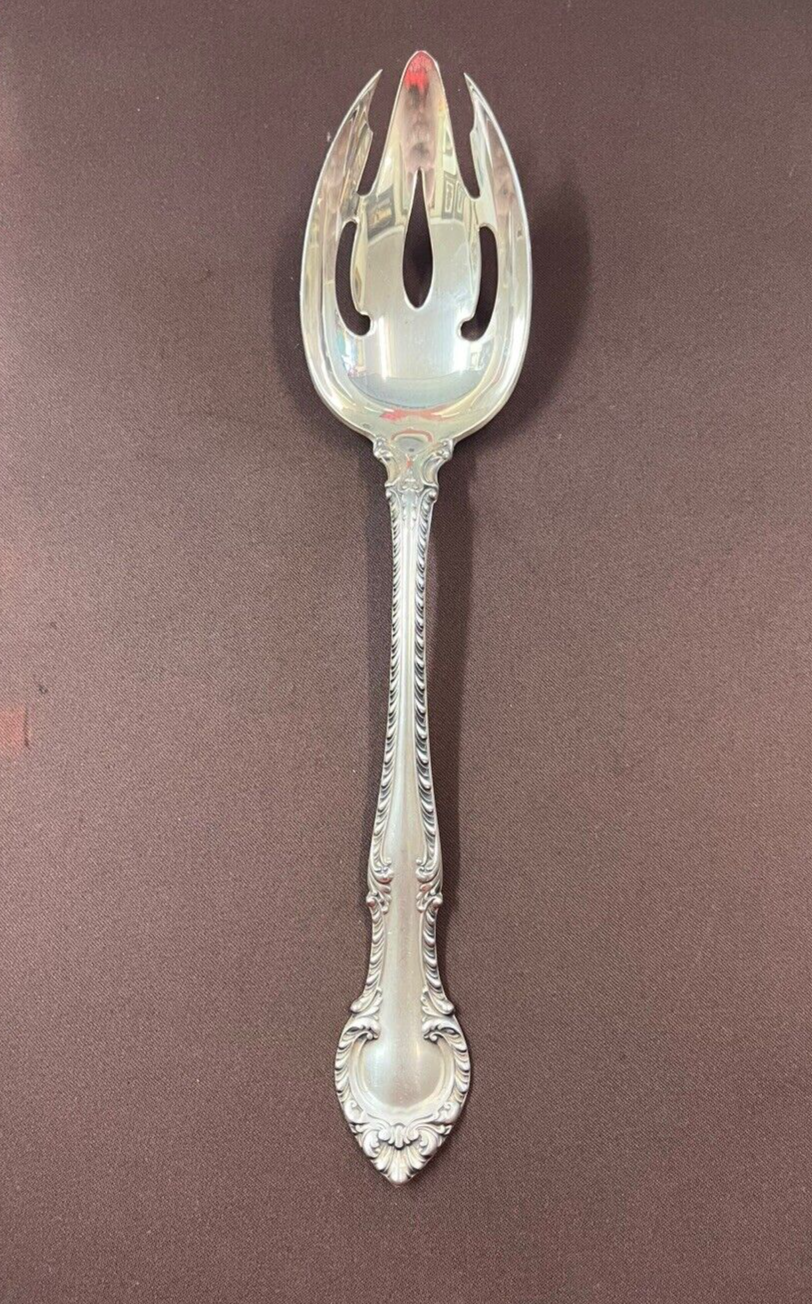 English Gadroon by Gorham 70g Sterling Silver Pierced Serving Table Spoon 8.5"