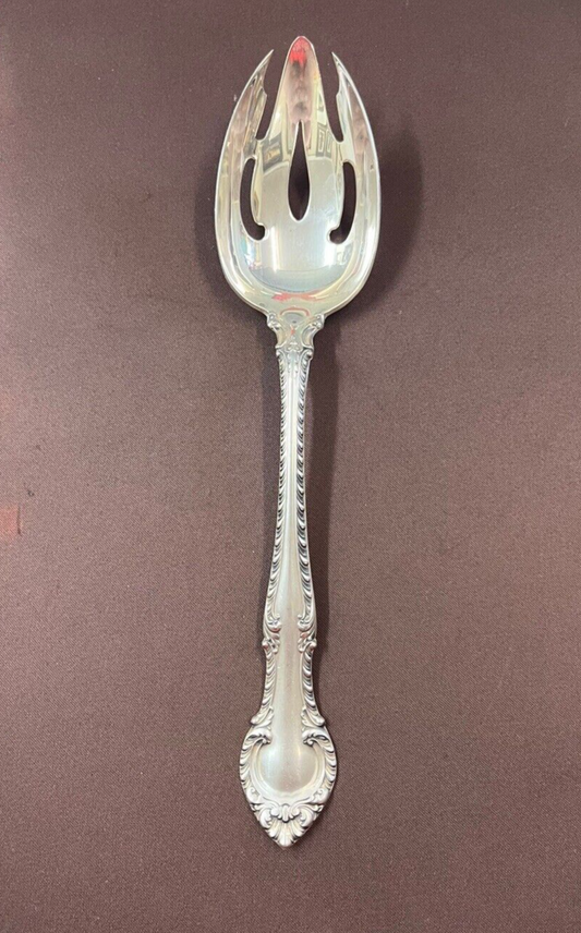 English Gadroon by Gorham 70g Sterling Silver Pierced Serving Table Spoon 8.5"