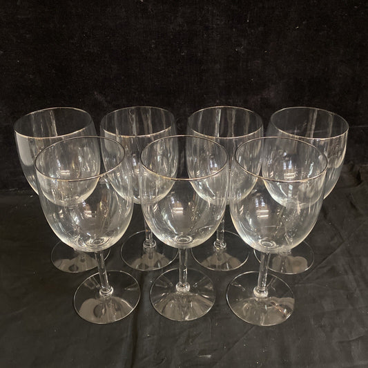 Set of 7 Water Goblets by Seneca in the pattern Juliet , Clear w Platinum Rim