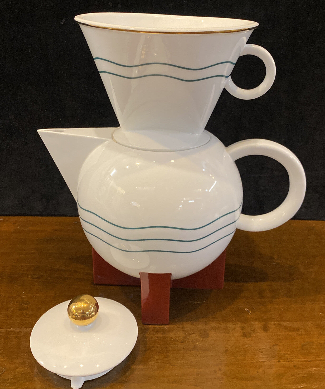 Swid Powell “The Big Dripper” Coffee Pot Michael Graves Art Deco Vtg Mint BH279