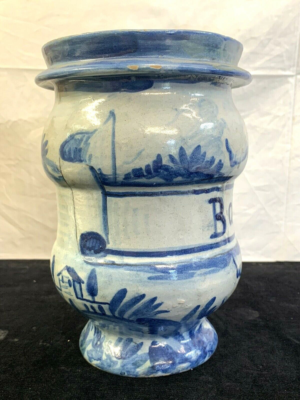 16th Century Italian Majolica Albarello Apothecary Jar by Luca Cambiaso Maiolica