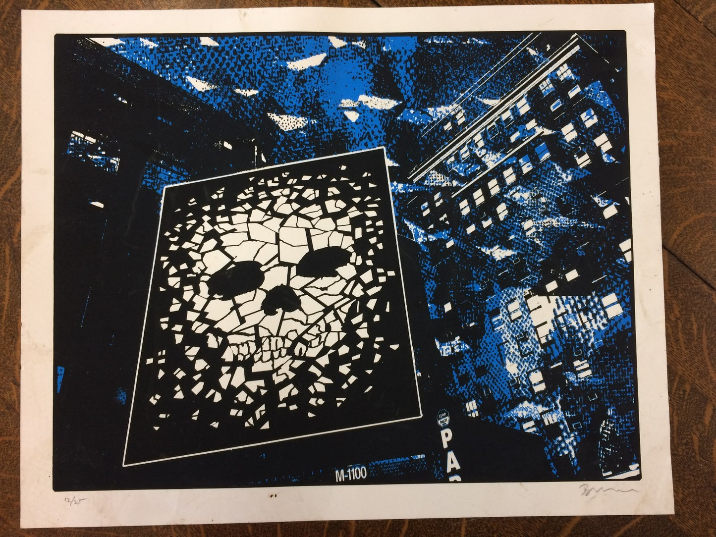 Bruce Horan "Skullboard" 16"x 20" Screen Print Signed 12 of 25 Limited Ed Skull