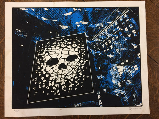 Bruce Horan "Skullboard" 16"x 20" Screen Print Signed 12 of 25 Limited Ed Skull