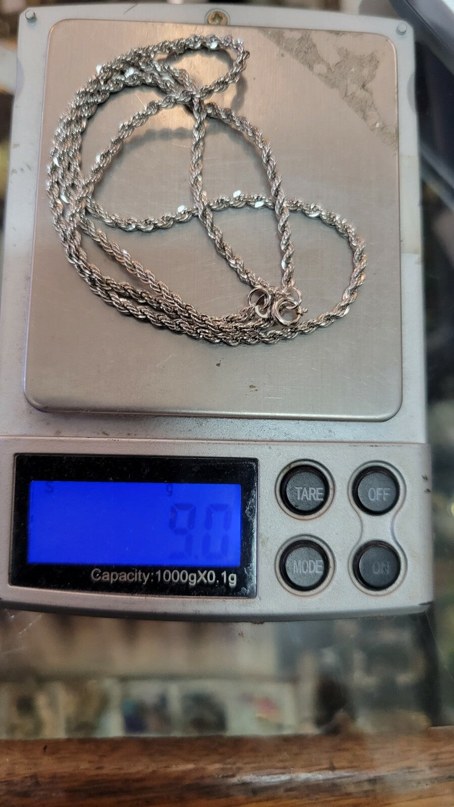 STERLING SILVER 20" CHAIN NECKLACE w Flower Rhinestone  Pendant Brooch Lord & Ta