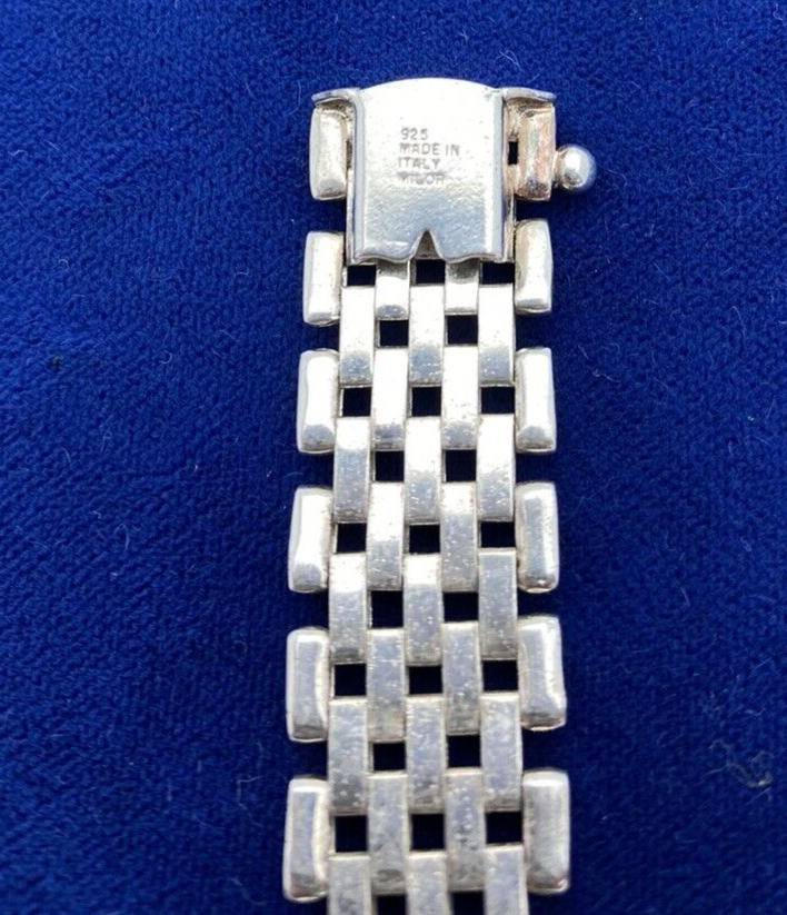 Vintage fine Italian sterling silver elegant link bracelet, Milor Italy, unique