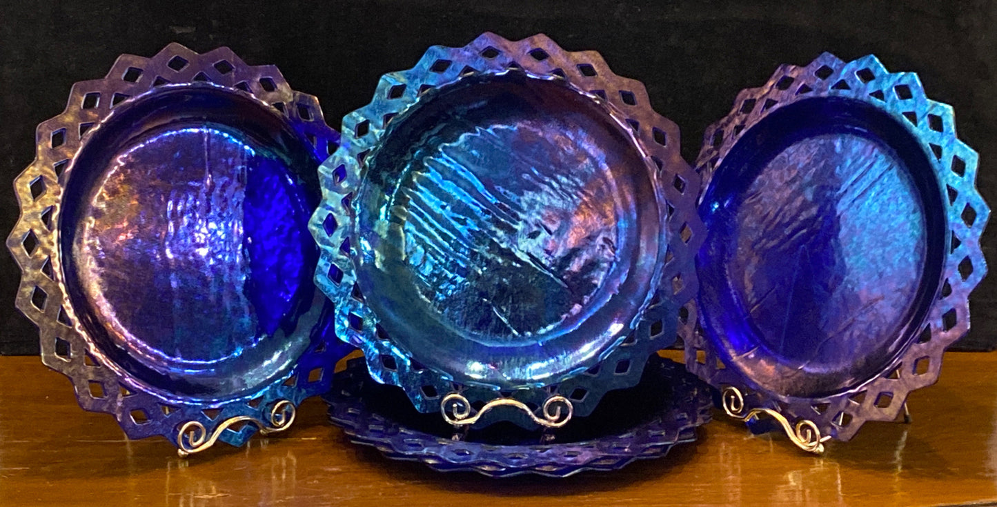 JL Camp Sun Shaped Iridescent Blue Plate & Bowl Set of 11 Bergdorf Goodman