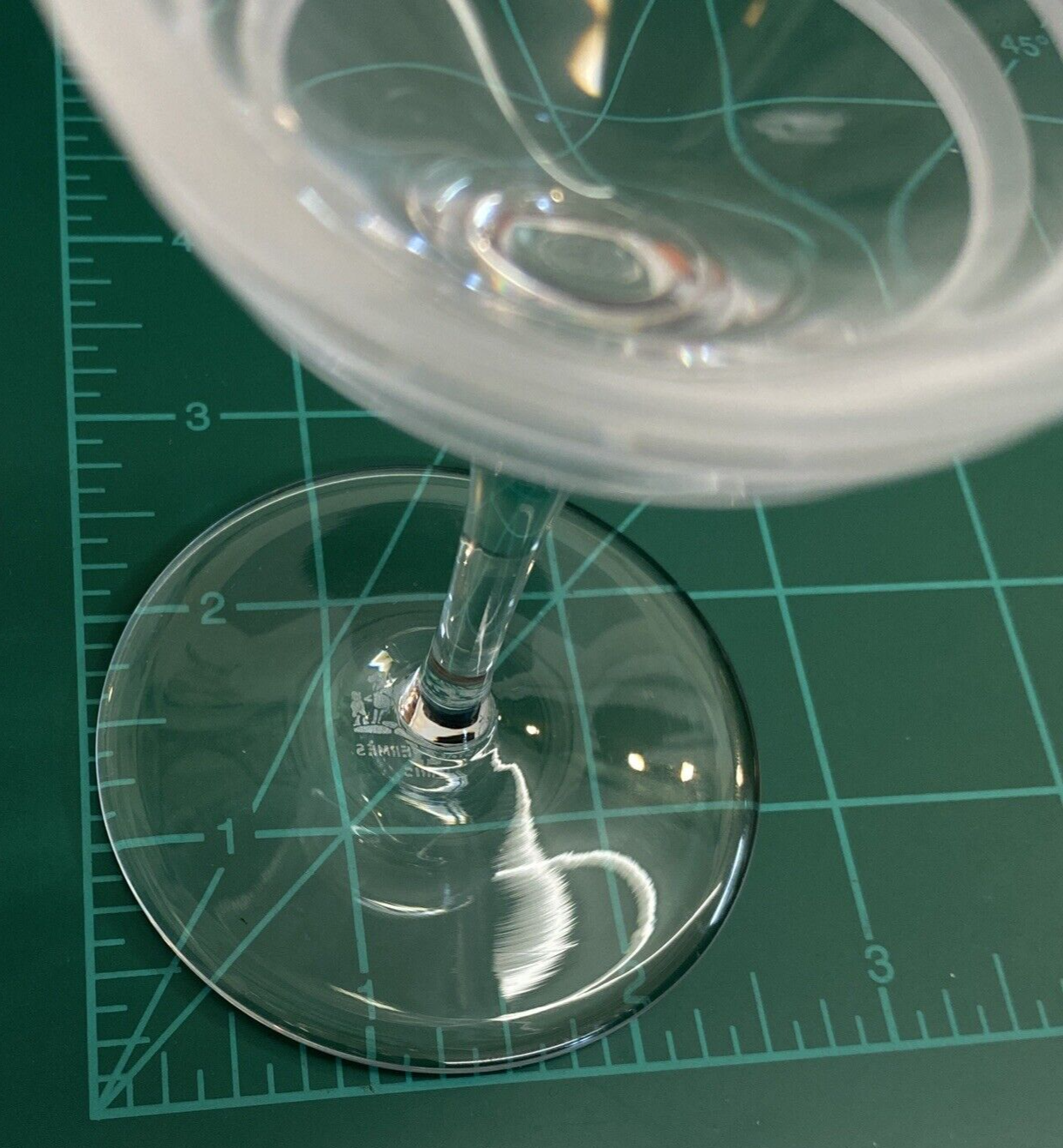 2x Hermès-Paris Fanfare Stemmed Wine Glass 6" & 6 1/4"