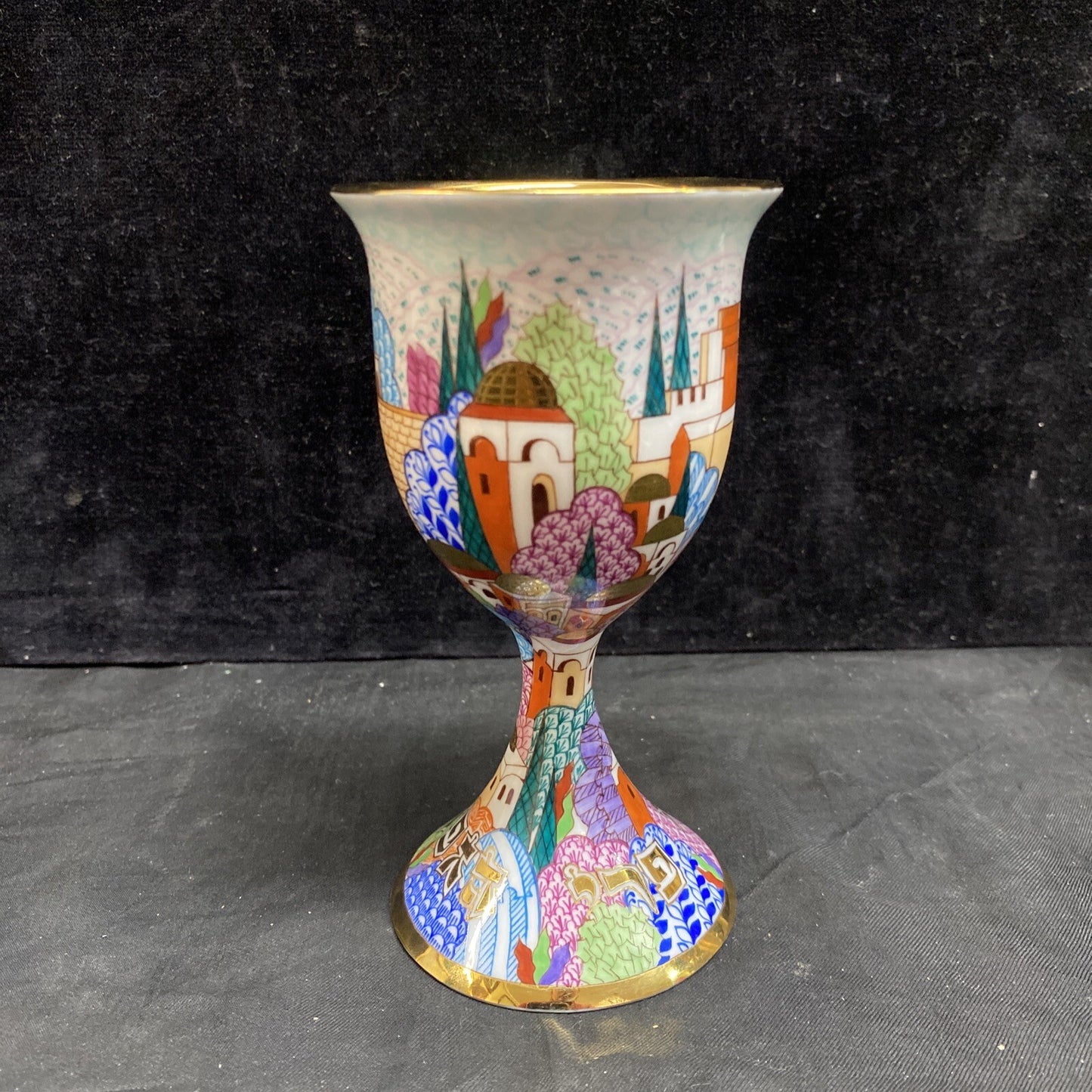 Faberge Kiddush Cup By Zvezdin’s Workshop Hand Painted Gold RARE $300