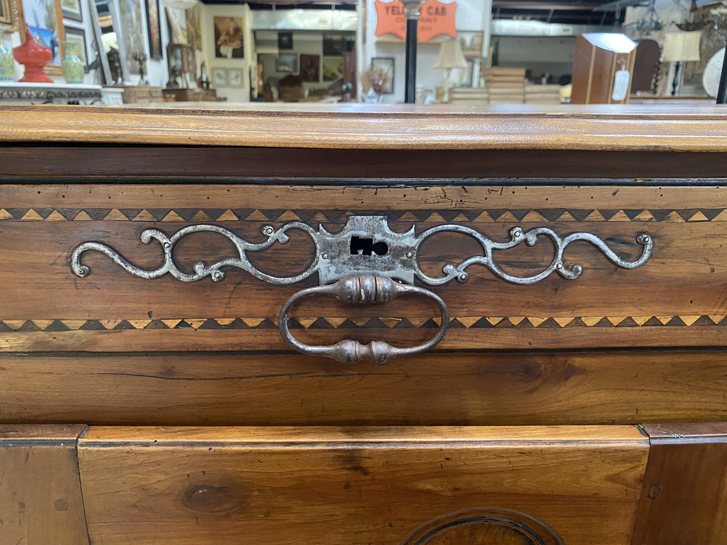 Antique 19th C Inlaid French Burled Walnut Louis XV Commode Cabinet Chest