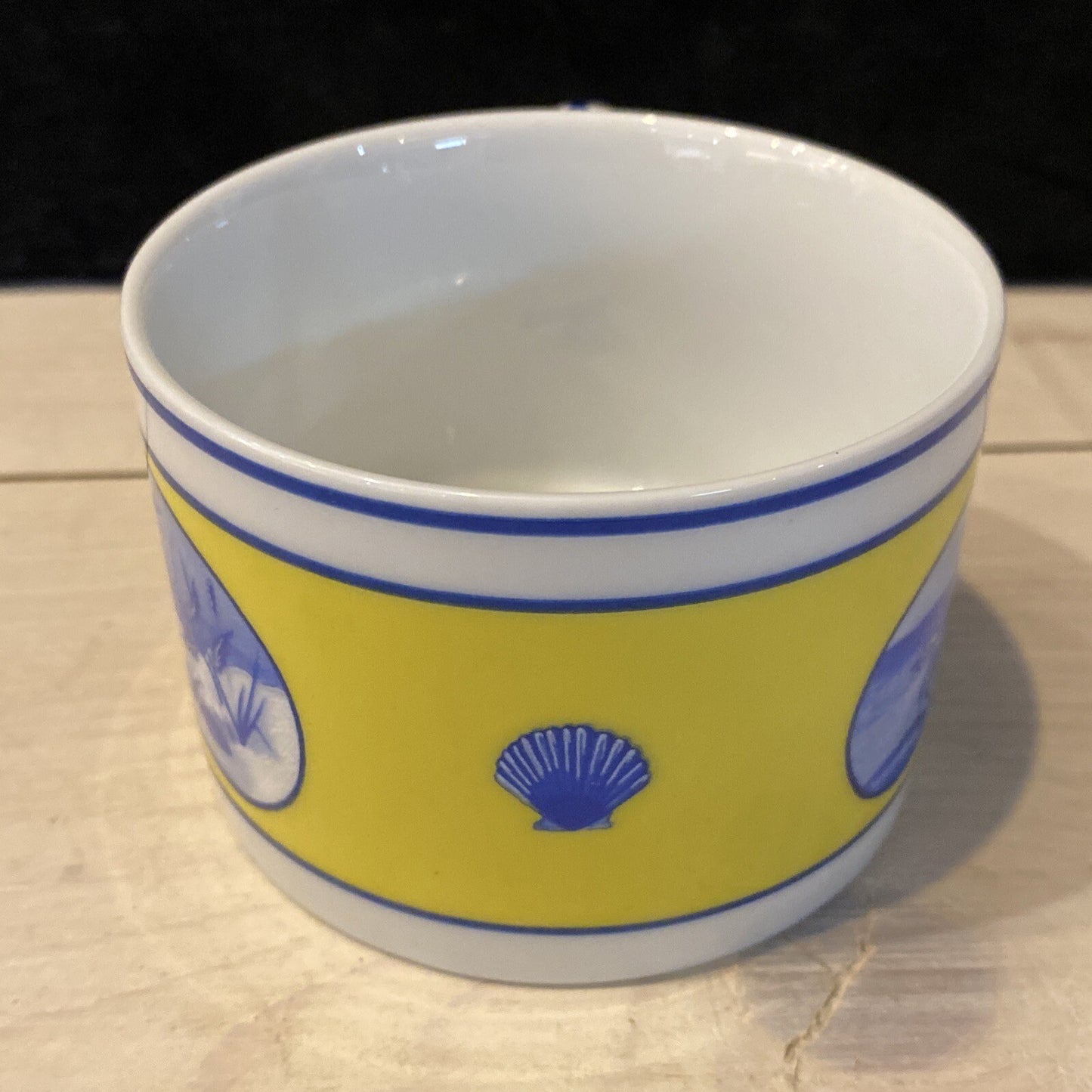 Costa Azzurra “Lynn Chase” Flat Coffee Tea Cup & Saucer  Beach