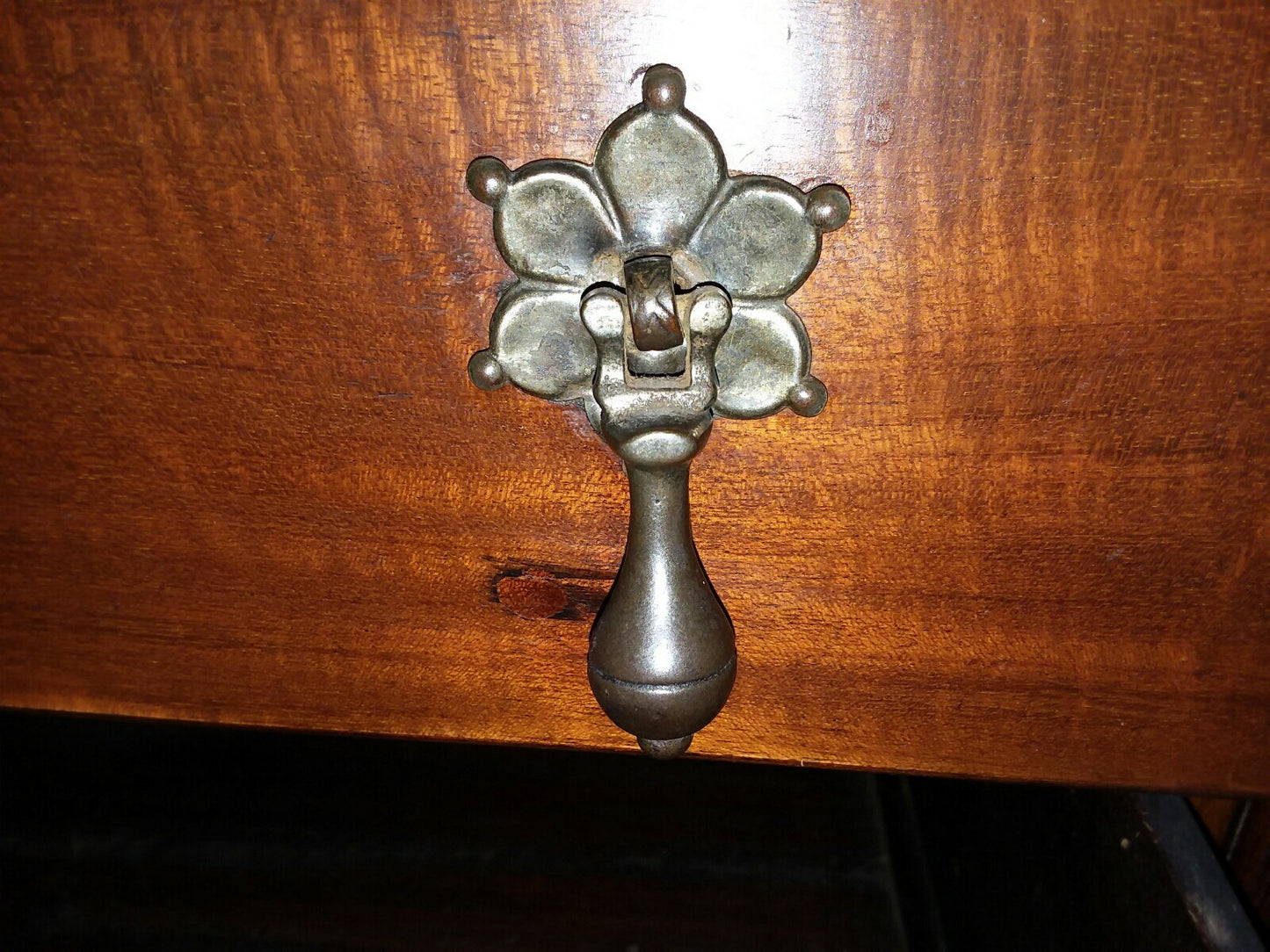 Antique English Queen Anne  Mahogany Sideboard 3 Drawers 2 Doors W 53.5" D 21"