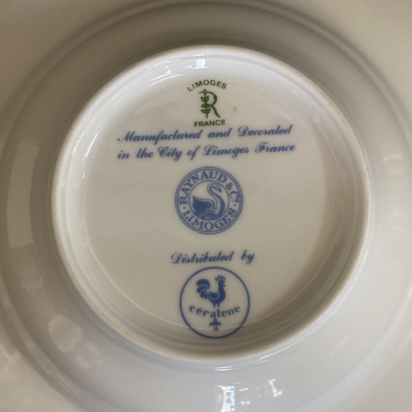 Raynaud Ceralene Crinoline Black 7 1/2" Salad Plates Limoges France 1990 BH235B