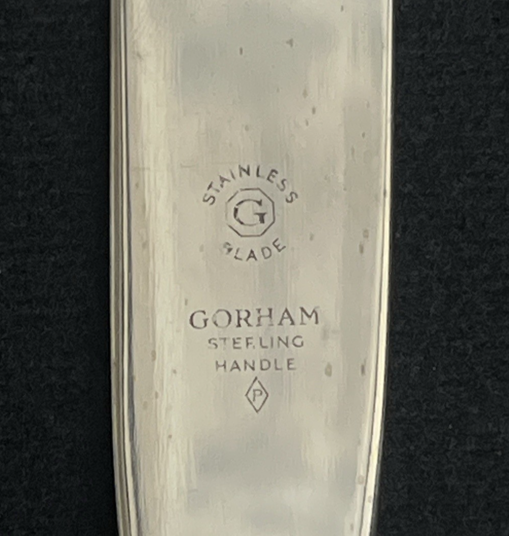Melrose by Gorham 67.13g Sterling Place Size Knife 9 1/8 in "G" Gorham Mark