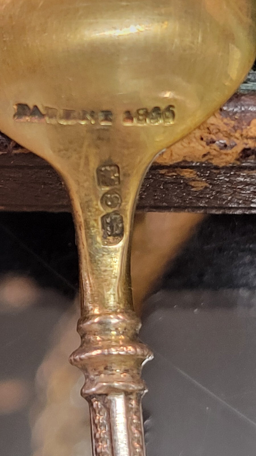 Ball End Demitasse Gilt spoons George Sharp Sterling Silver 1866 Tiffany