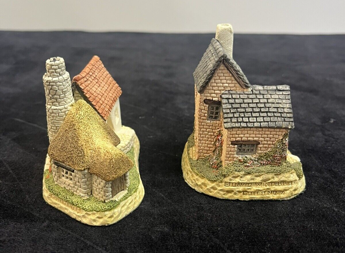 David Winter Cottages Lot Of 4: Cobbler, Hogs Head Beer, Pottery, Cartwrights