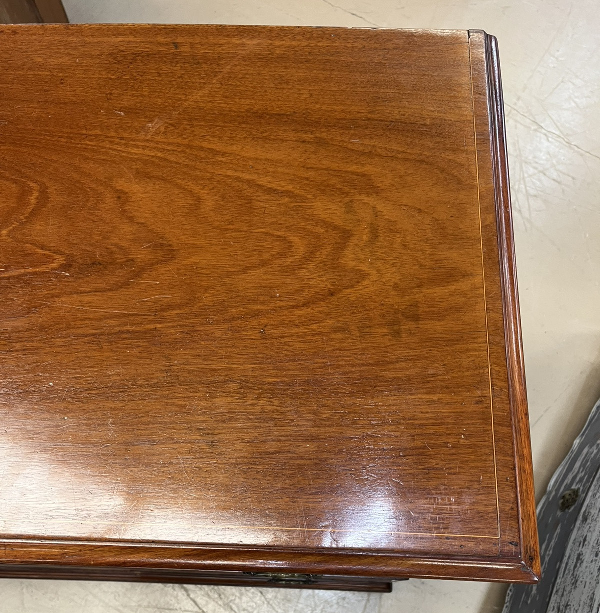 ANTIQUE ENGLISH GEORGE III INLAID MAHOGANY COMMODE CHEST OF DRAWERS