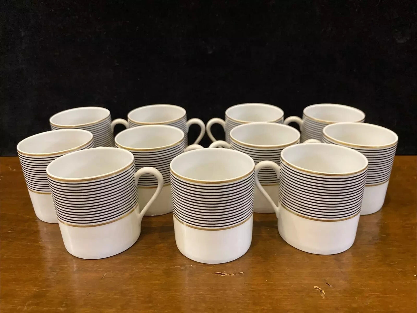 Raynaud Ceralene Crinoline Black Cup & Saucer Set Limoges France 1990 BH235F