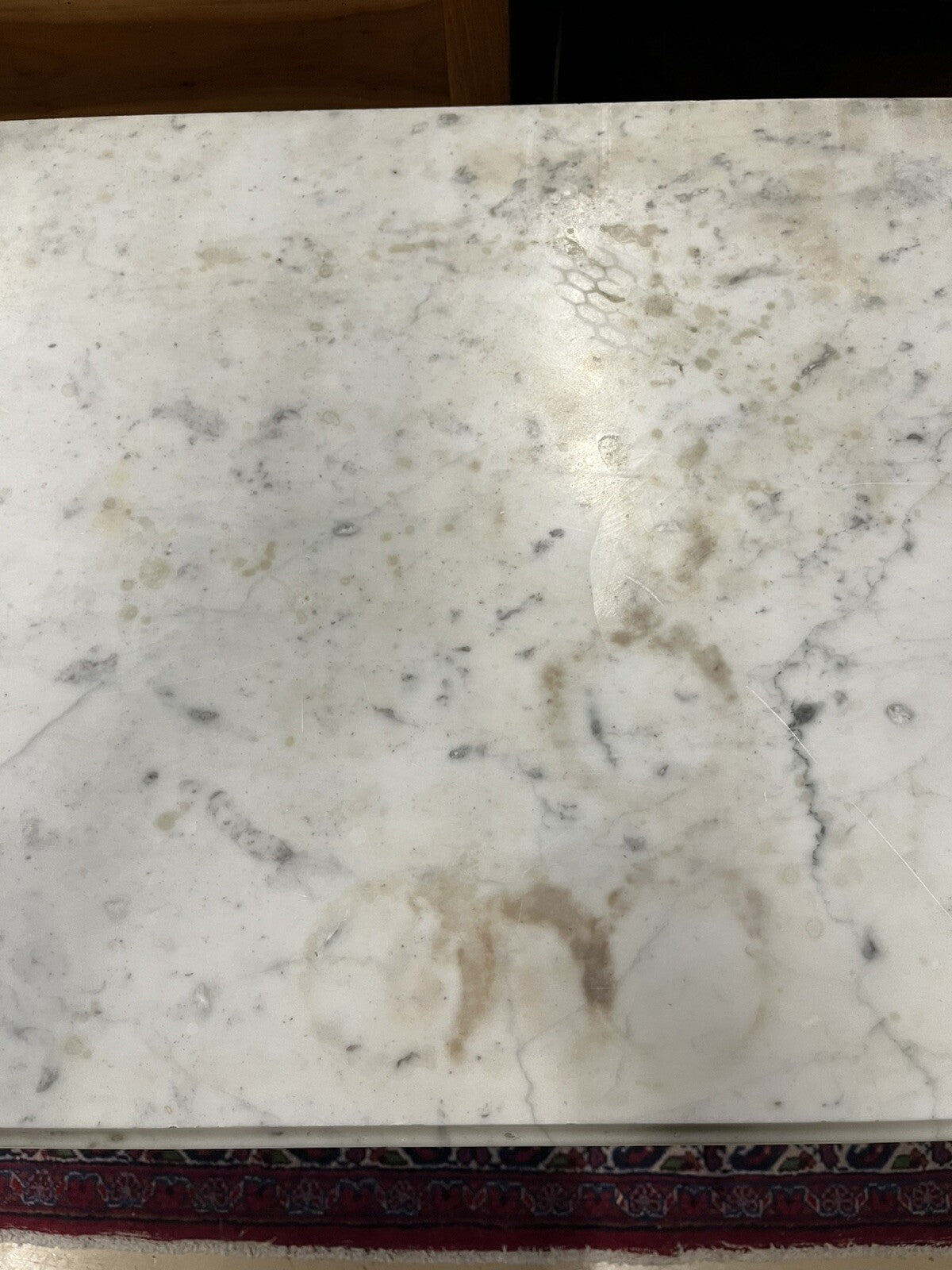 Antique French Louis Philippe White Marble Top Drop Front Secretary Chest Desk