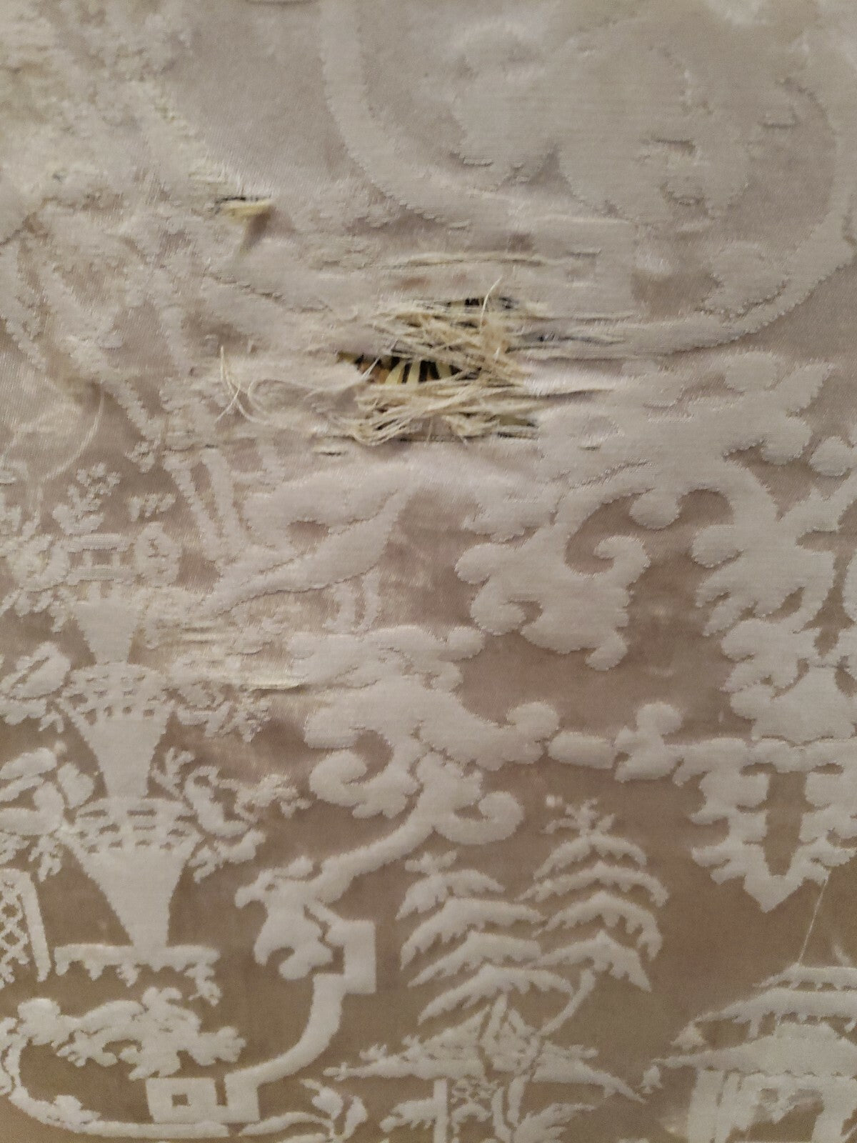 3 Panel Antique Chinese  Floor Screen H 88" x W 72"  Fine Carved Dragons Pagoda