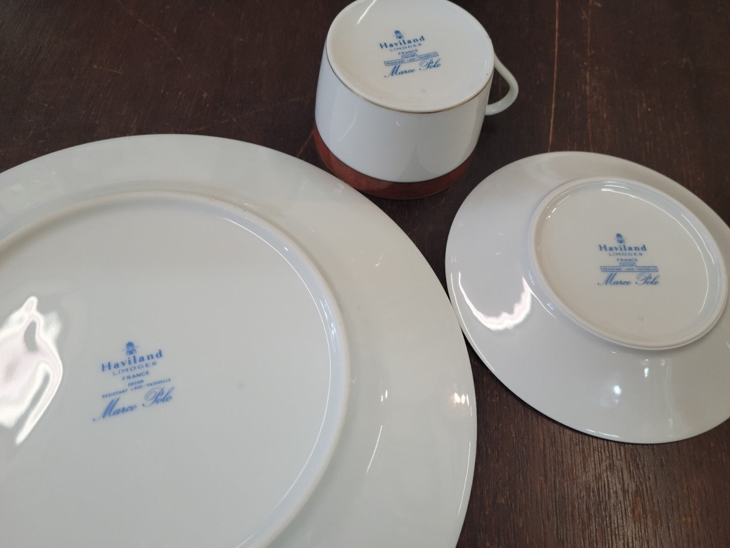 Limoges Haviland "Marco Polo" Dinner Plate Cup & Saucer $170 retail France BH312