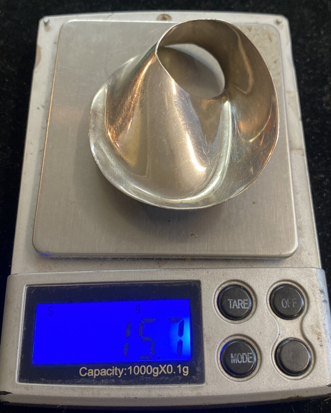 Midcentury Modern Sterling Silver 925 Brooch Pin Pendant 2 1/4" Mexico 15.7g