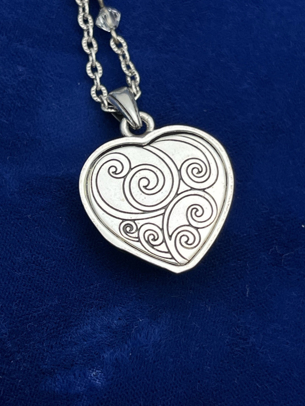 Brighton Retired Cupid's Love Silver Tone Red Heart Necklace 18.5"