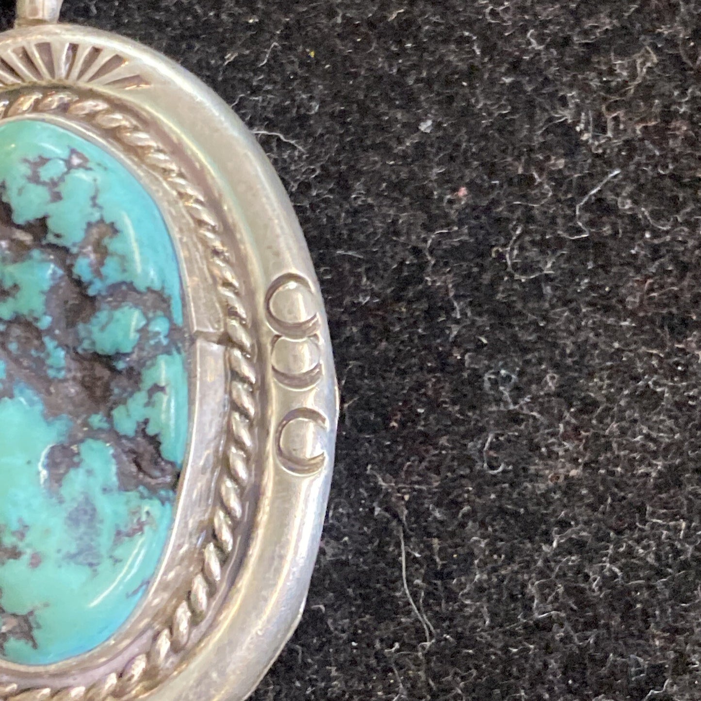 Sterling Silver 1 5/8" Turquoise Pendant