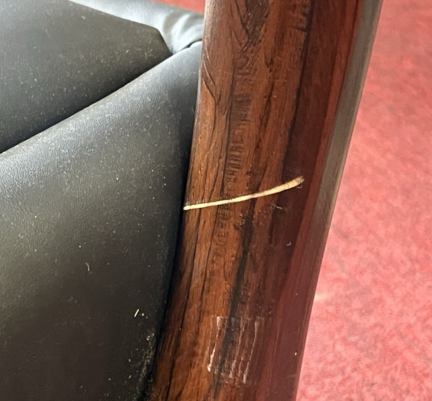 (2) MID-CENTURY MODERN STYLE UPHOLSTERED ROSEWOOD ARMCHAIRS