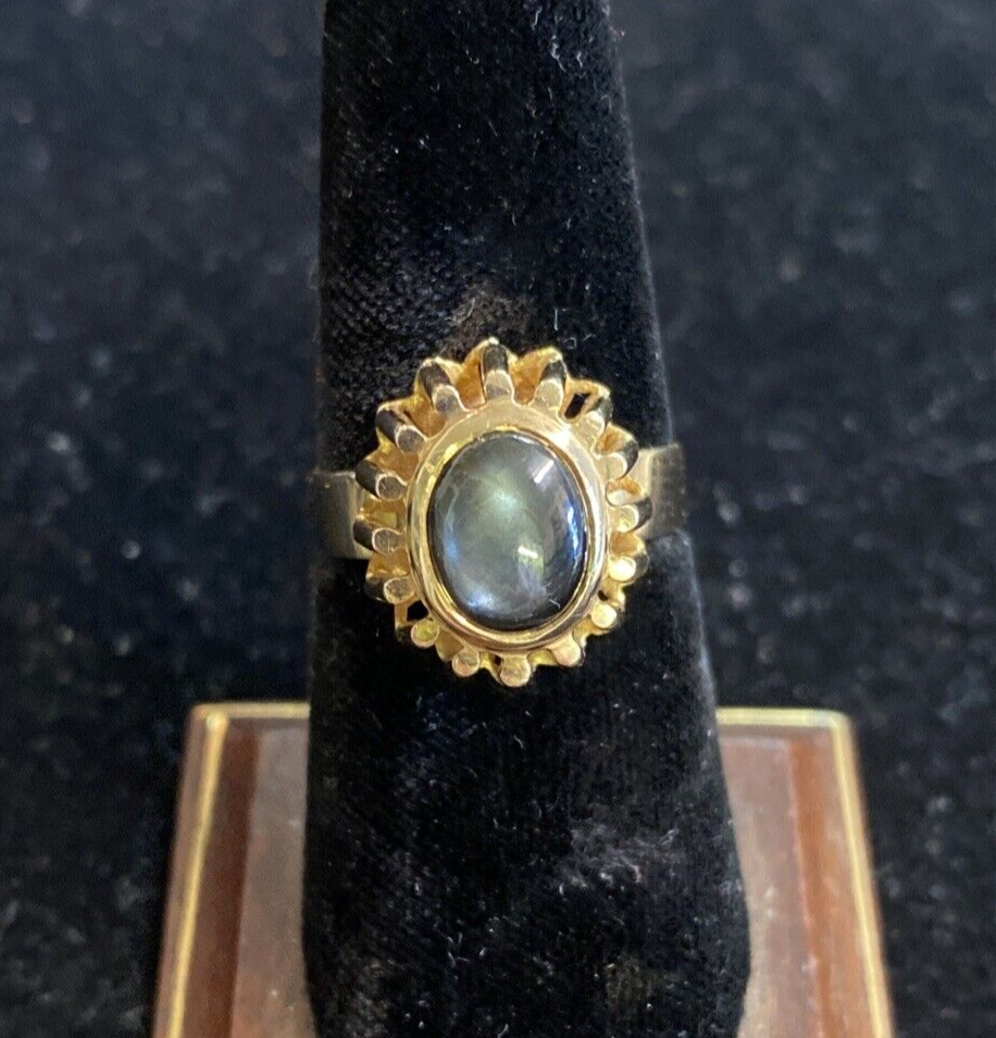 14K Yellow Gold Star Sapphire Ring Size 7.75 6.4g