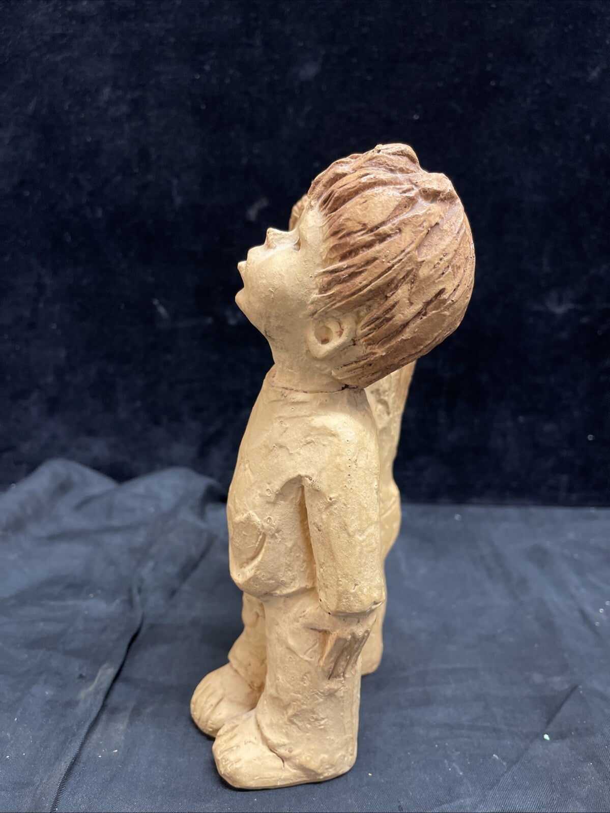 Lee Bortin Original Boy & Girl Stargazing 7 1/2" Clay Sculpture