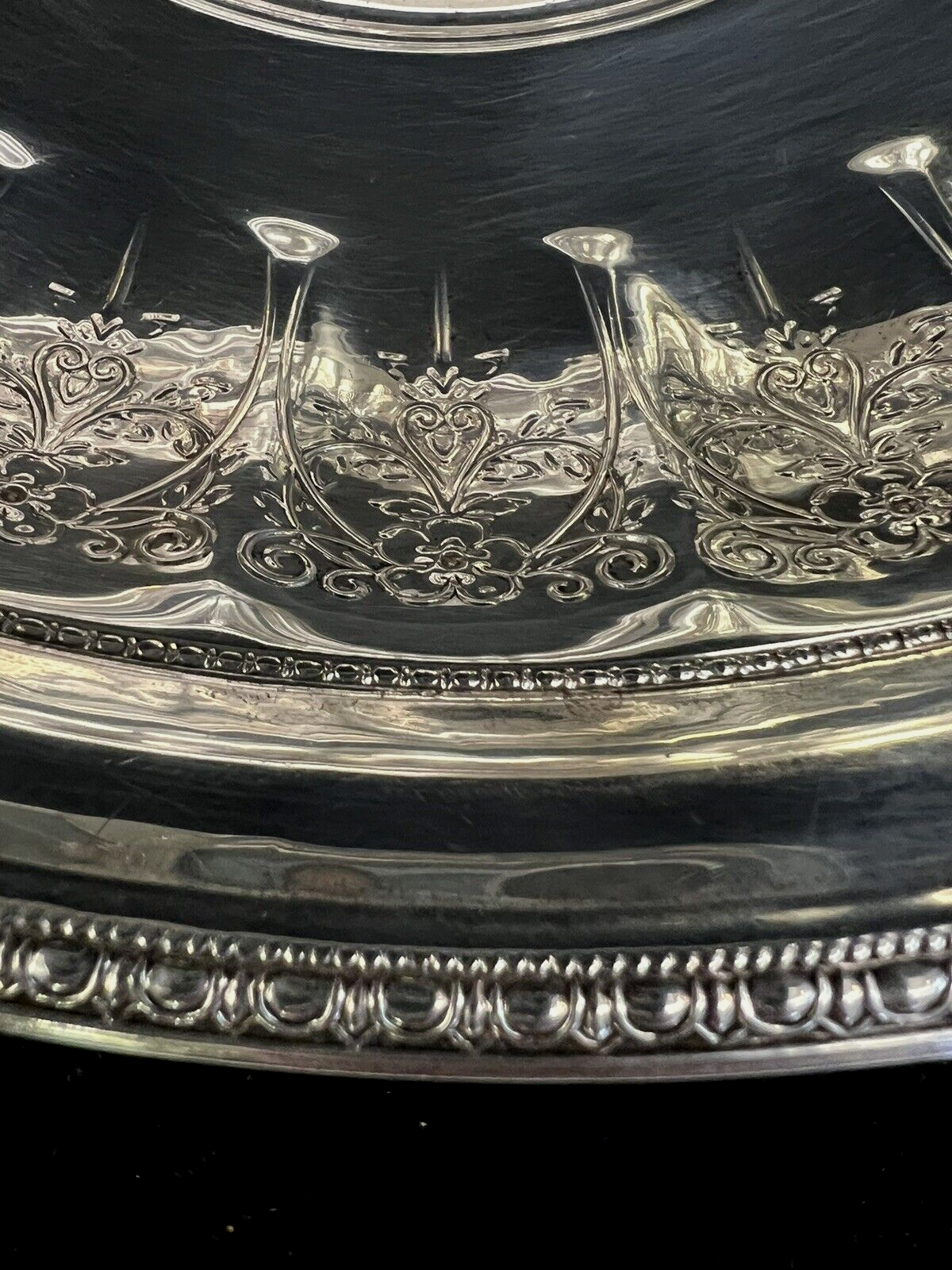 Antique  9" Sterling Bowl 307 Hallmark H Hasselbring Repousse Mono T 190g