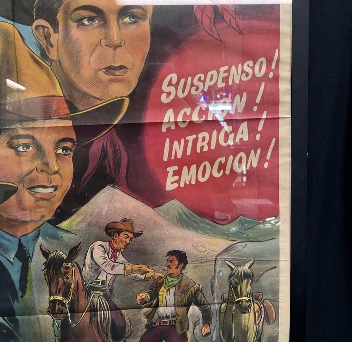 Framed "Diamond Films Presenta a: Hoot Gibson," Lithogaraph printed by Daneli