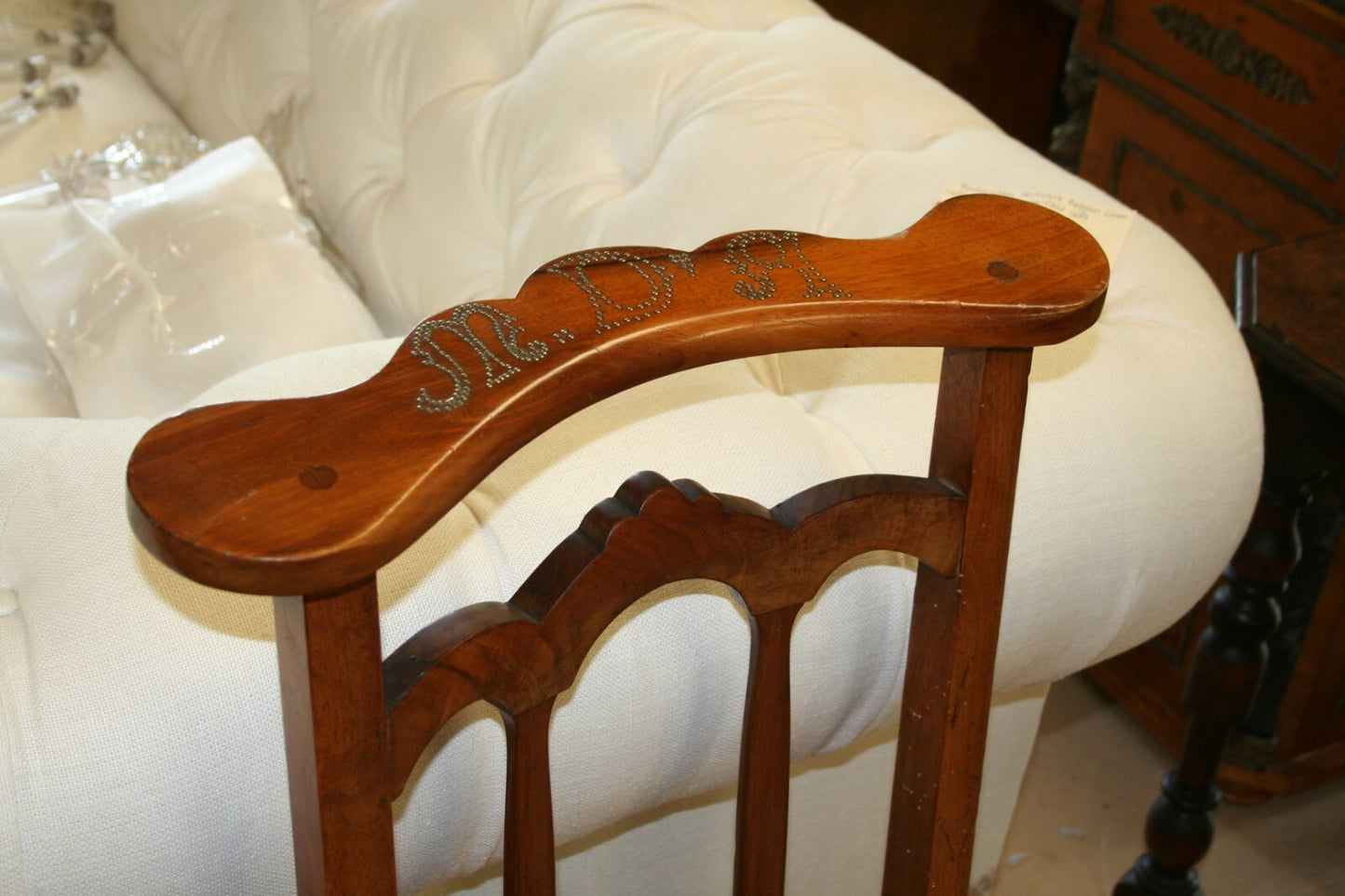 Antique French Walnut Prie Dieu  Prayer Chair Kneeler Religious Catholic  1800's