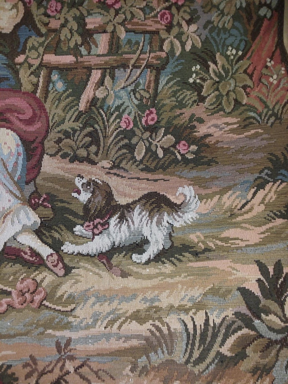 French Wall Hanging Tapestry Fête printanière  "Spring Festival"  56''x 43''