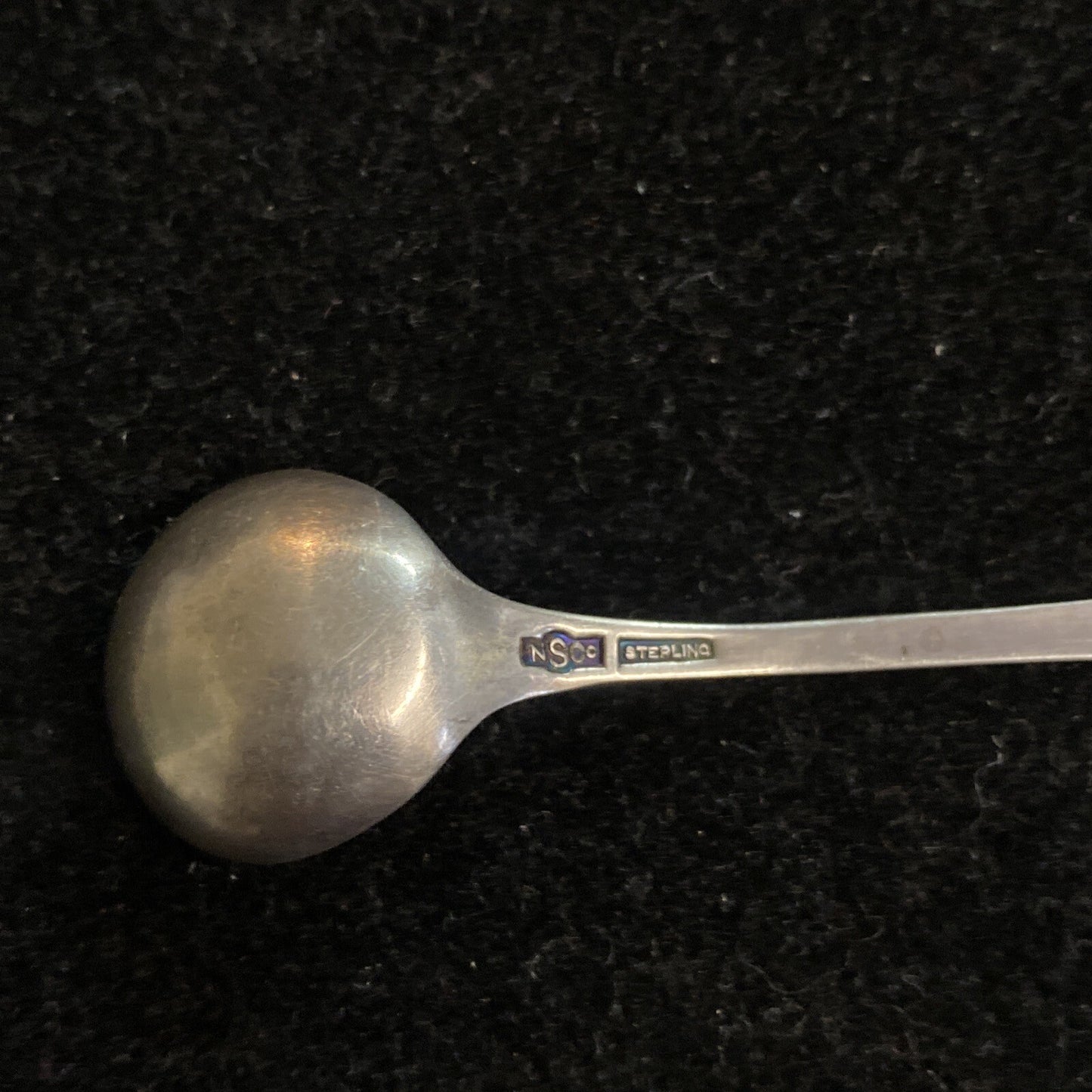 1903-1908 Rare pair National Sterling Co Sterling Salt Spoons Set of 2 Engraved