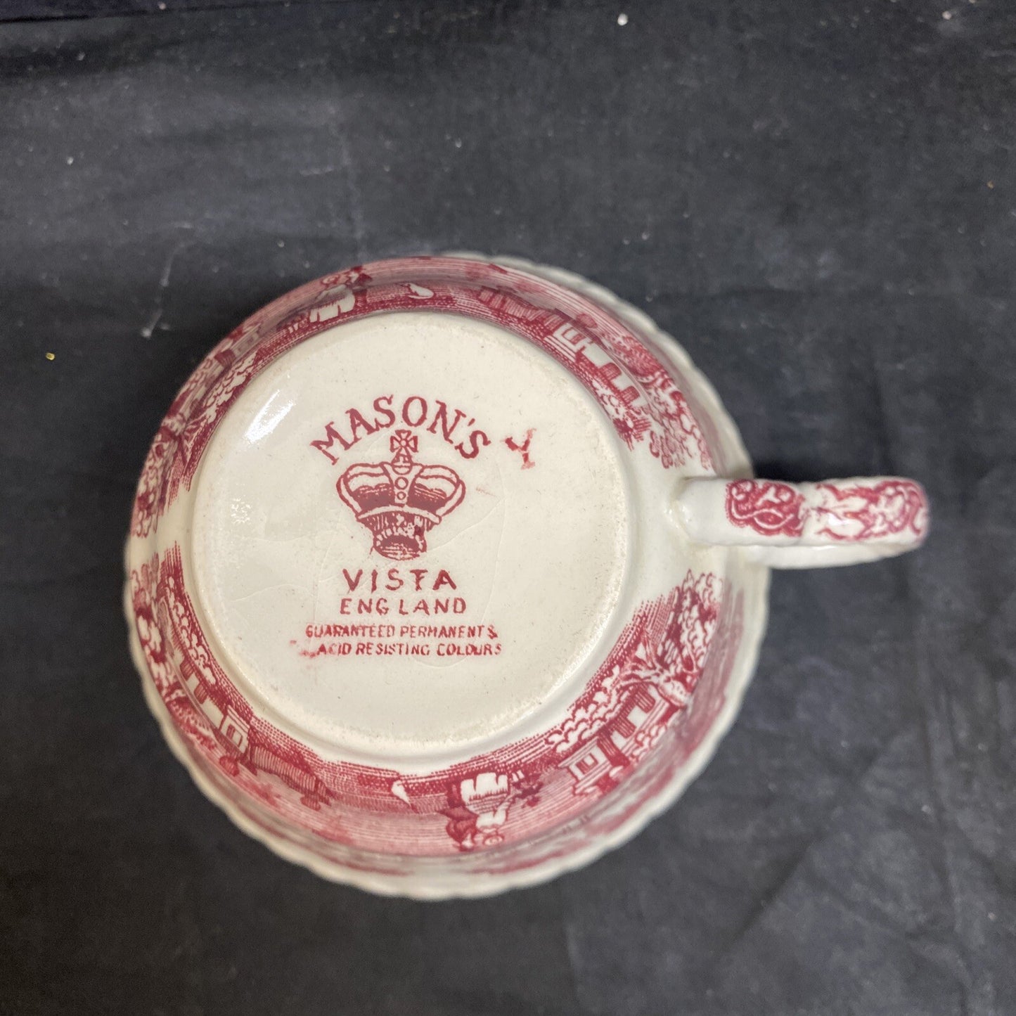 Mason's Vista Pink Flat Teacup & Saucer Set