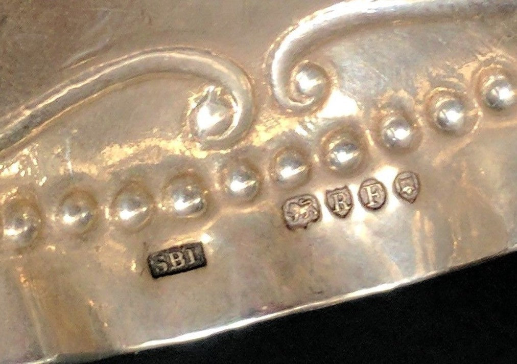 1892 Sterling Tea Caddy Spoon Dutch S B Landeck London Repousse Hallmarked