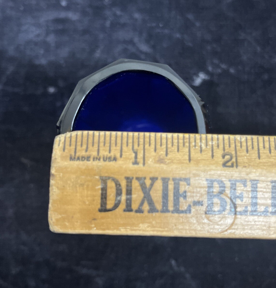 Cobalt Art Glass Faceted Vase H 5 1/2" Beautiful