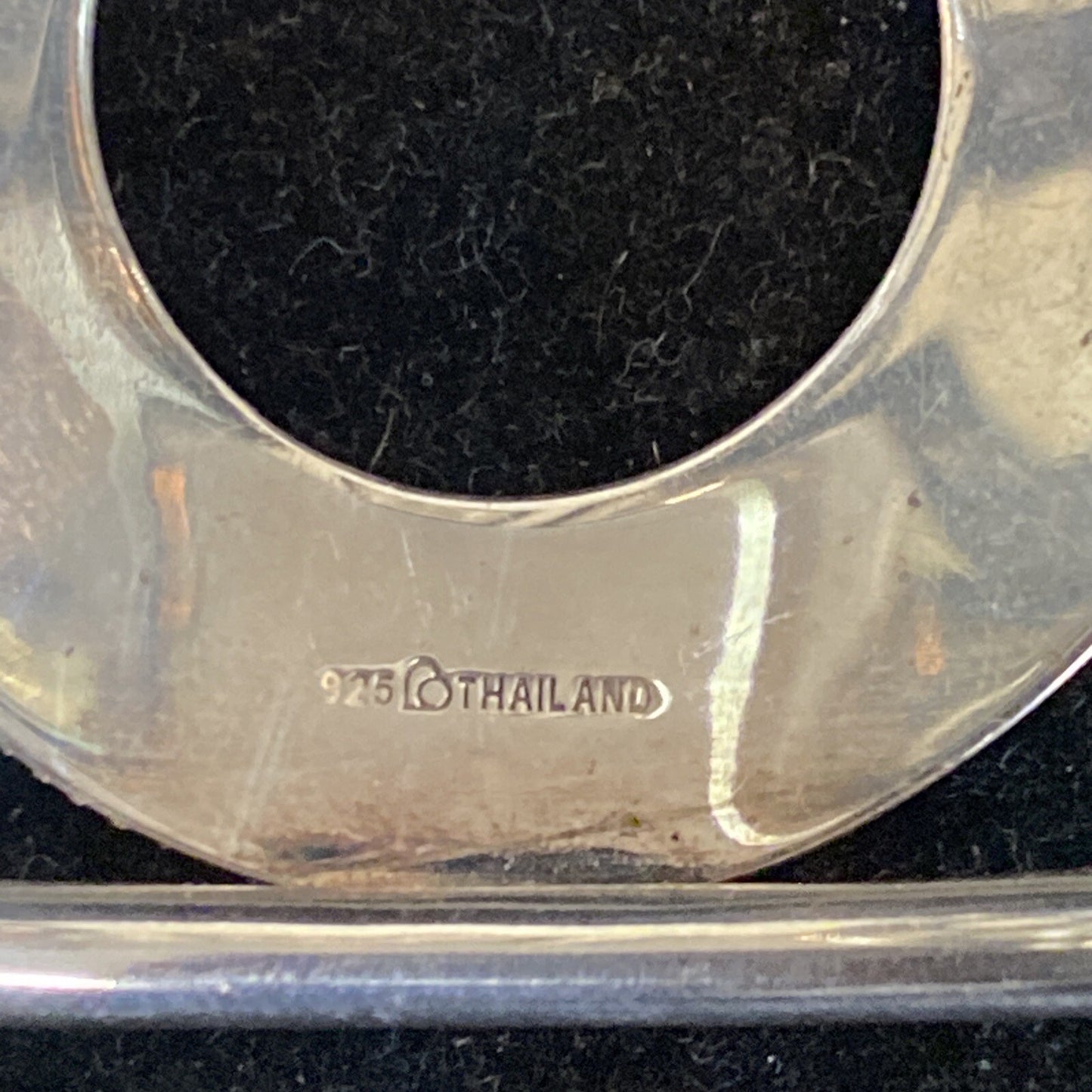 Sterling Circle Cut-Out Cuff Bracelet Marked Thailand 925 w designer logo