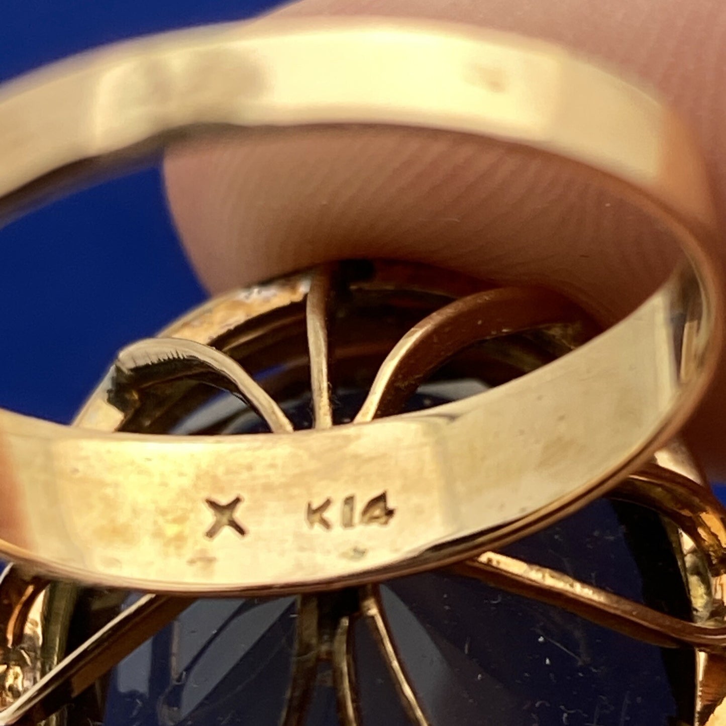 1960's 14K Yellow Gold Large Smoky Topaz Ring Size 6 9.4g