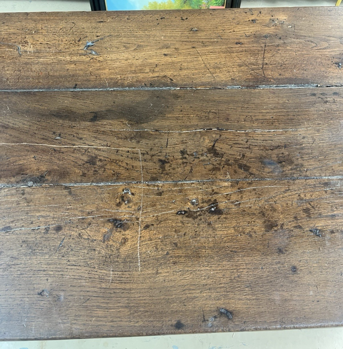 ANTIQUE FRENCH PROVINCIAL OAK RUSTIC FARMHOUSE SOFA DINING WORK TABLE