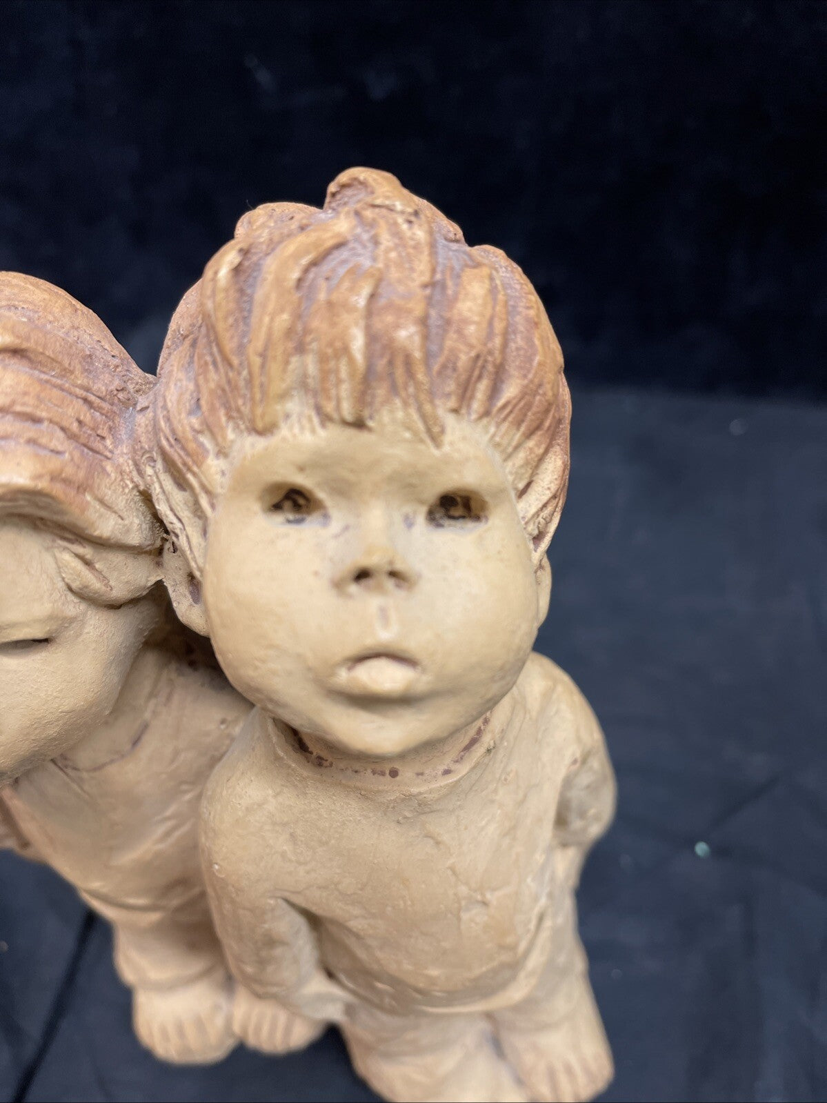 Lee Bortin Original Boy & Girl Stargazing 7 1/2" Clay Sculpture