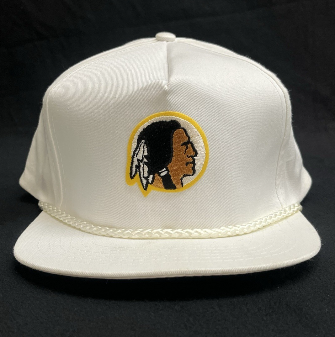 Vintage 100% Cotton NFL Washington Redskins Mascot Profile Snapback Canvas Hat