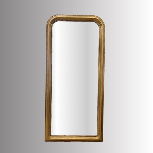 79" Tall French Louis Philippe Gold Framed Beveled Mirror 37.5” #1